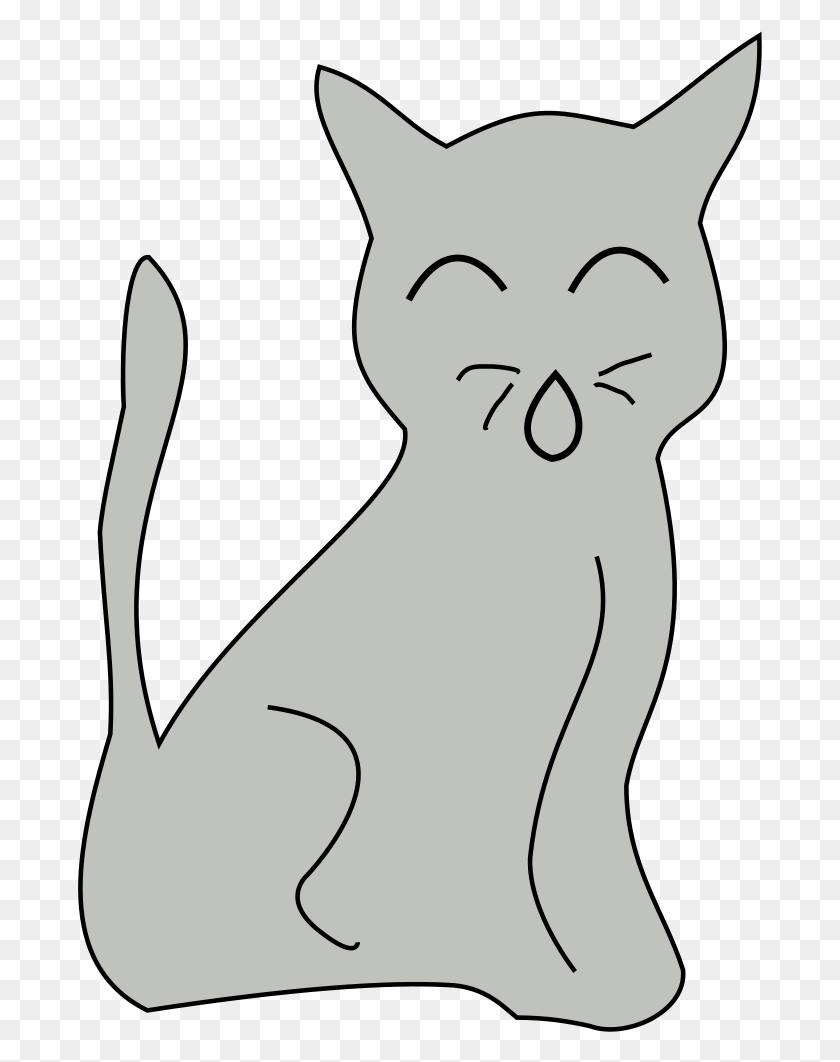 685x1002 This Free Icons Design Of Simple Cat Cat Yawns, Pet, Animal, Stencil HD PNG Download