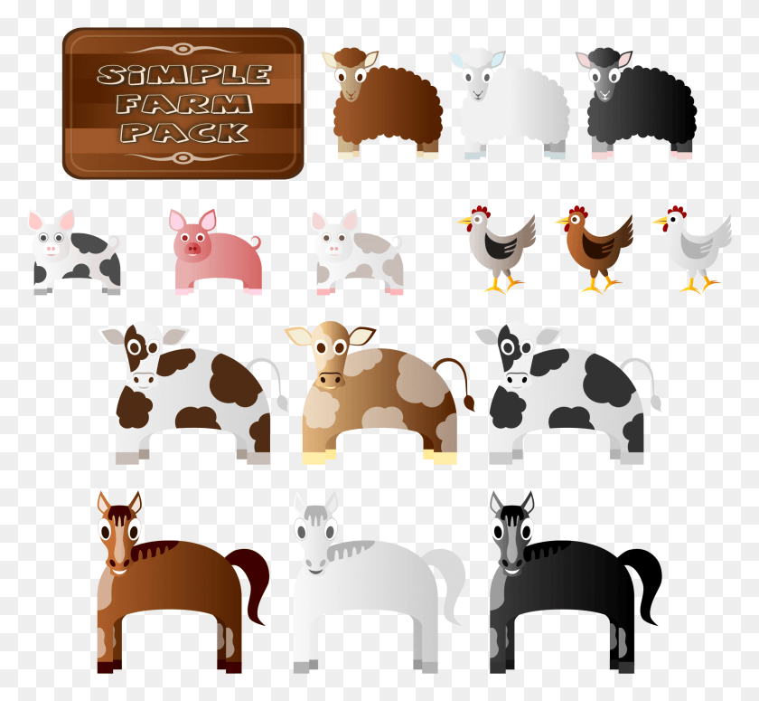 2351x2158 This Free Icons Design Of Simple Farm Animals, Chicken, Poultry, Fowl HD PNG Download