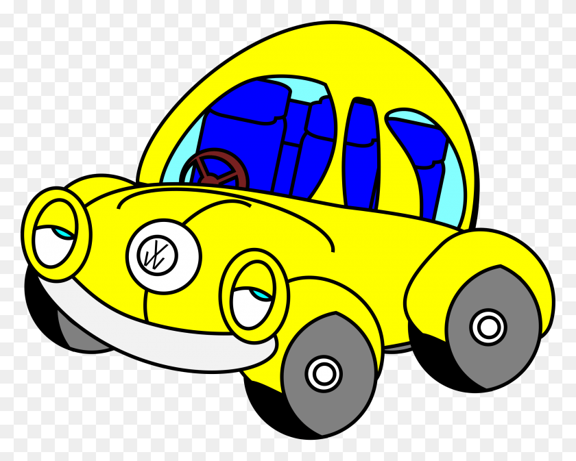 2400x1889 This Free Icons Design Of Sleepy Vw Beetle Vw Beetle Amarillo De Dibujos Animados, Coche, Vehículo, Transporte Hd Png Descargar
