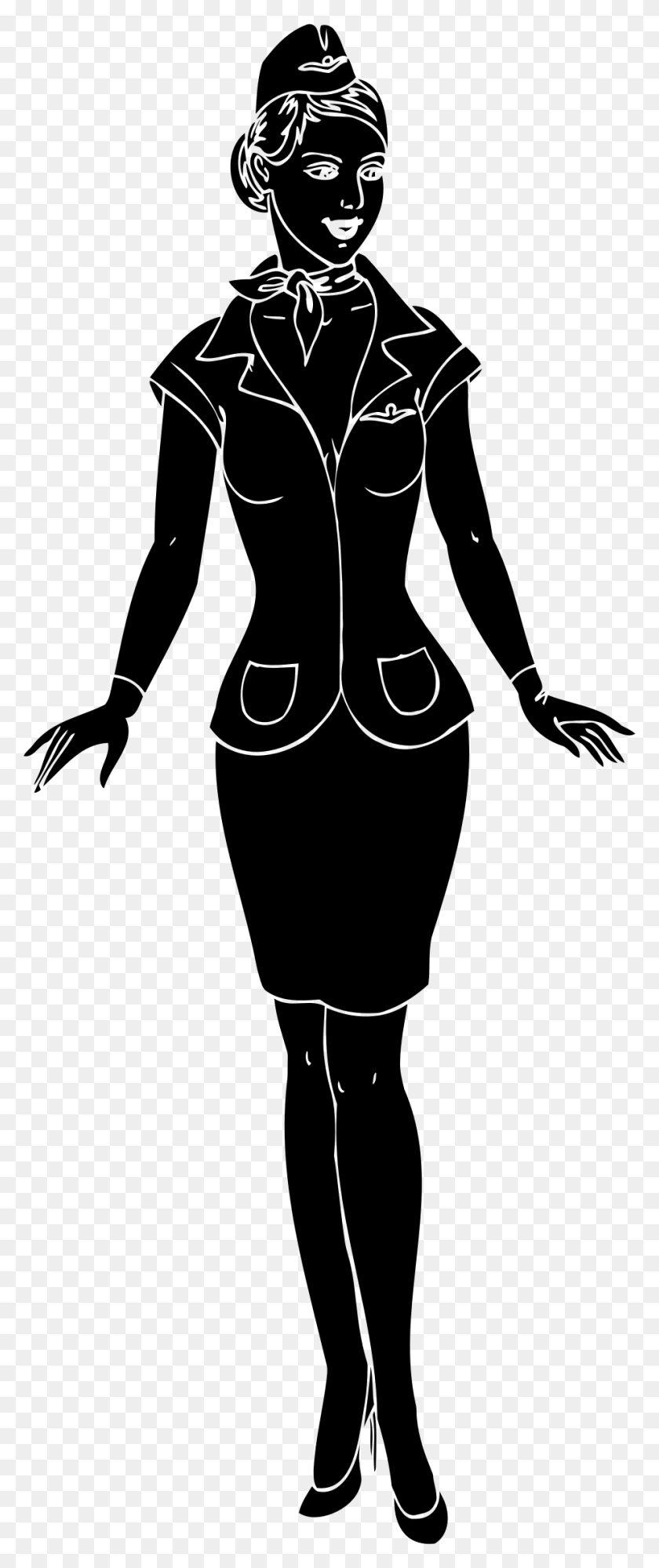 928x2306 This Free Icons Design Of Stewardess Line Art Inverted Illustration, Gray, World Of Warcraft Hd Png