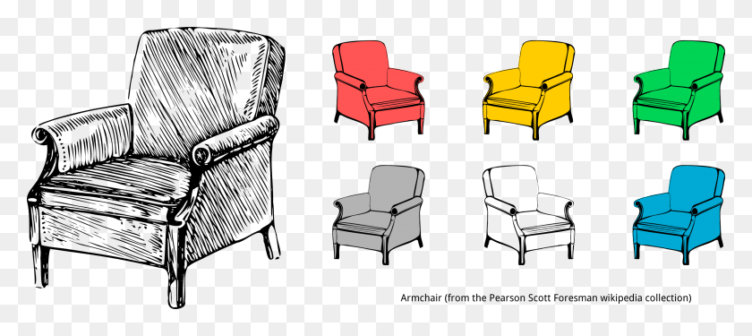 2400x970 This Free Icons Design Of Stylised Armchair Single Sofa Clip Art, Furniture, Chair, Couch HD PNG Download