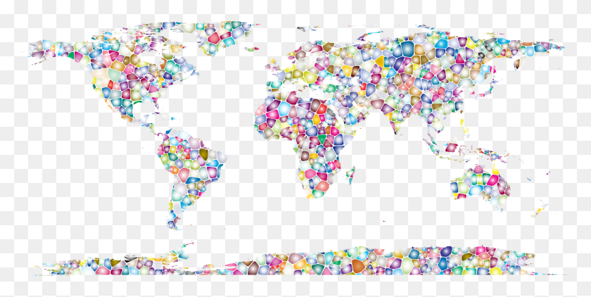 2292x1064 This Free Icons Design Of Sweet Tiled World Map, Sweets, Food HD PNG Download