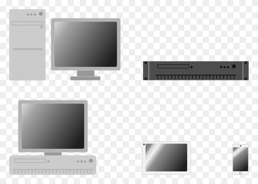 2400x1659 This Free Icons Design Of Tech Set Clip Art, Pc, Computer, Electronics HD PNG Download