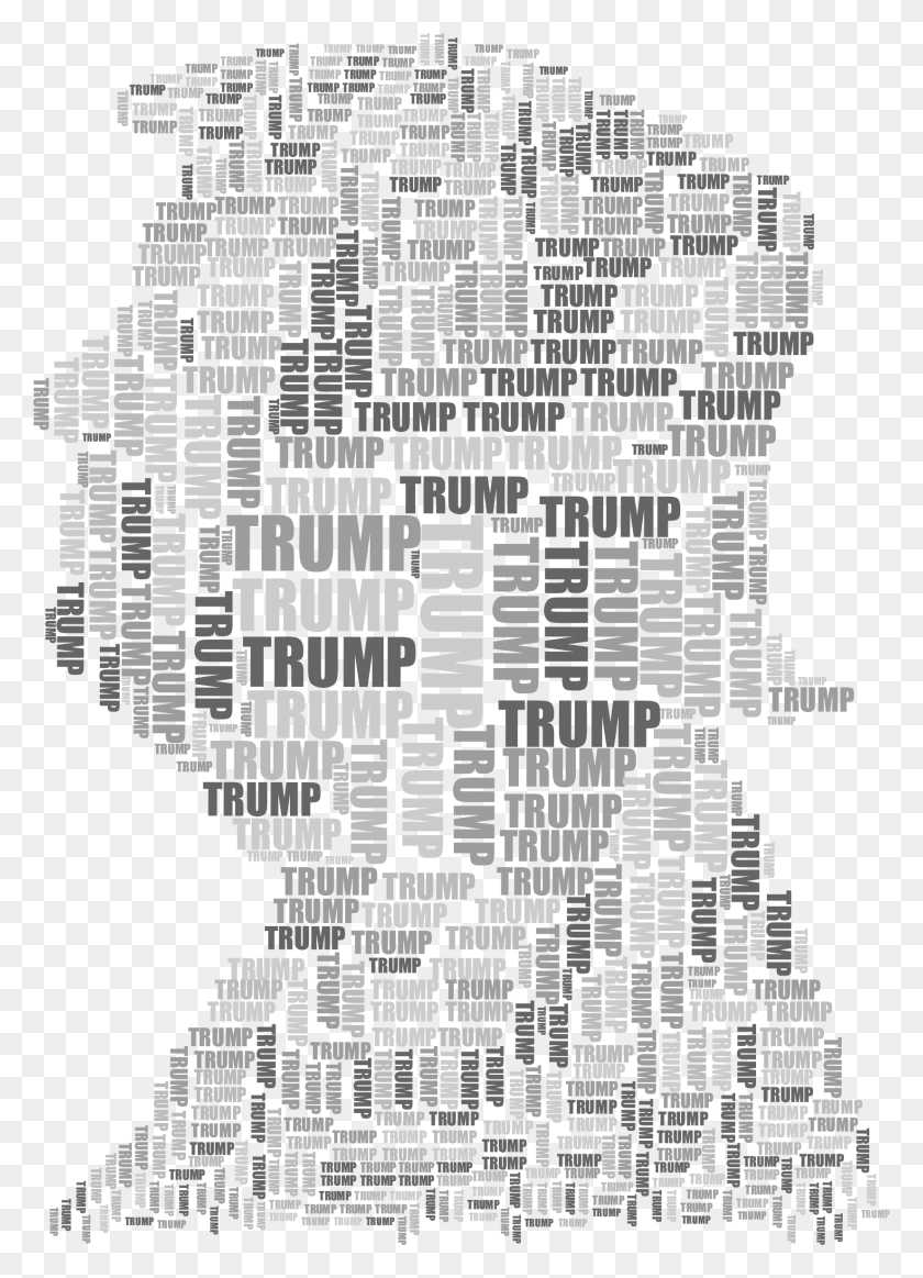 1650x2334 This Free Icons Design Of Trump Profile Word Cloud Monochrome, Pattern, Maze, Labyrinth HD PNG Download