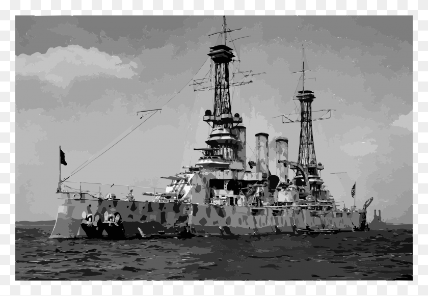2400x1604 This Free Icons Design Of Uss New Jersey In Camouflage First Battleship New Jersey, Boat, Vehicle, Transportation HD PNG Download