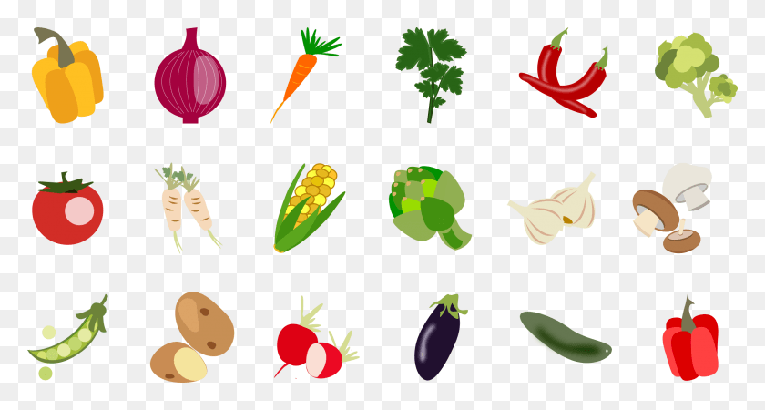 2400x1203 Этот Бесплатный Дизайн Иконок Овощей, Иконок 1 Пакет, Растение, Еда, Растительность Hd Png Скачать