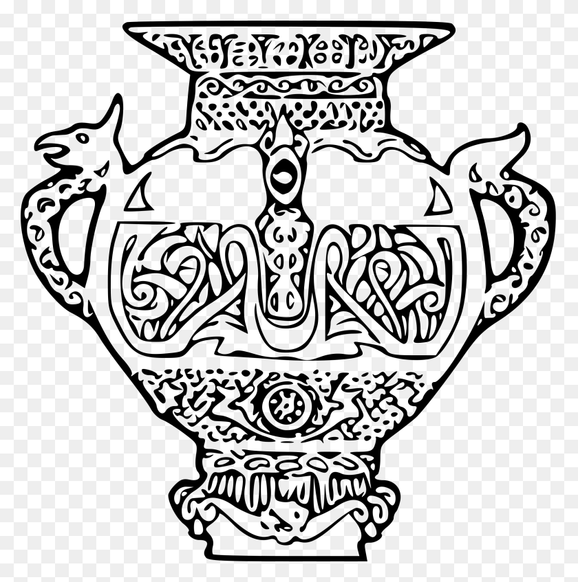 2376x2400 This Free Icons Design Of Viking Vase Design On A Vase Drawing, Gray, World Of Warcraft HD PNG Download