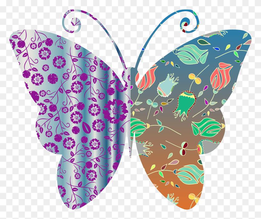 2248x1858 This Free Icons Design Of Vintage Style Floral Butterfly Vintage Art, Pattern, Graphics HD PNG Download