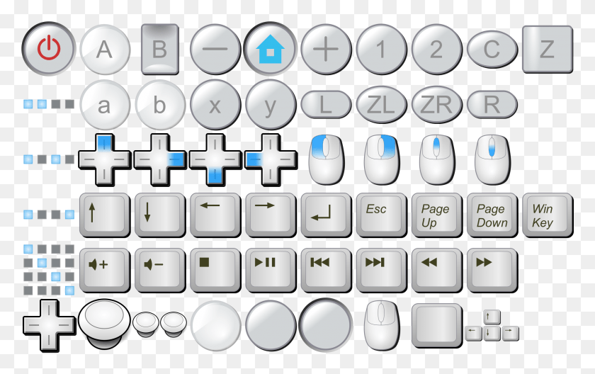 2395x1440 This Free Icons Design Of Wii Buttons Mouse Buttons, Computer Keyboard, Computer Hardware, Keyboard HD PNG Download