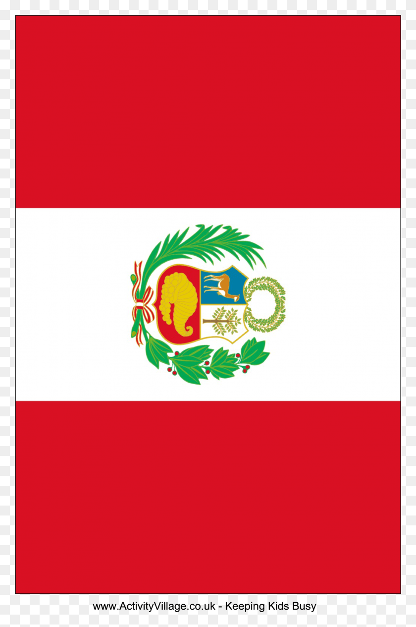 2075x3206 Этот Бесплатный Шаблон Для Печати Перу Шаблон A4 Для Печати Флаг Перу, Символ, Американский Флаг, Эмблема Hd Png Скачать