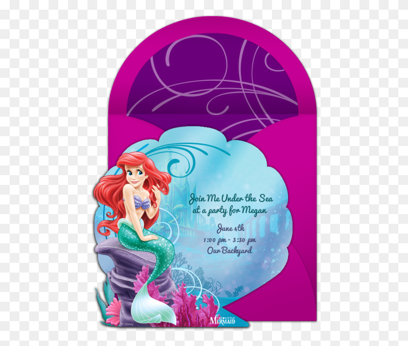 474x651 This Gorgeous Invitation Is From Punchbowl Little Mermaid In Shell, Graphics, Mail HD PNG Download