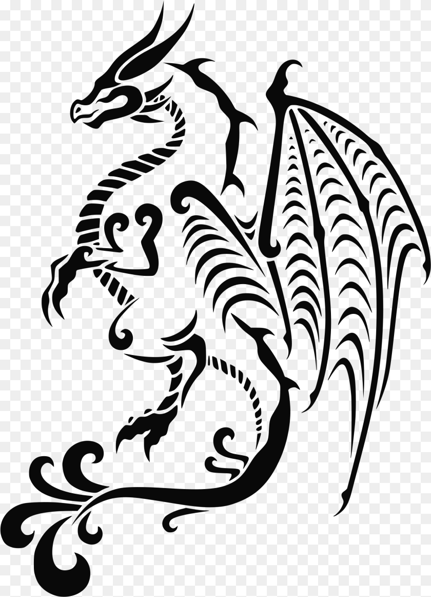 1667x2307 This Icons Design Of Dragon Tattoo Clipart PNG
