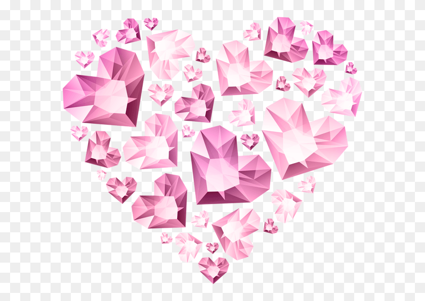 600x536 Esta Imagen Png Corazón De Diamante Rosa, Piedra Preciosa, Joyería, Accesorios Hd Png