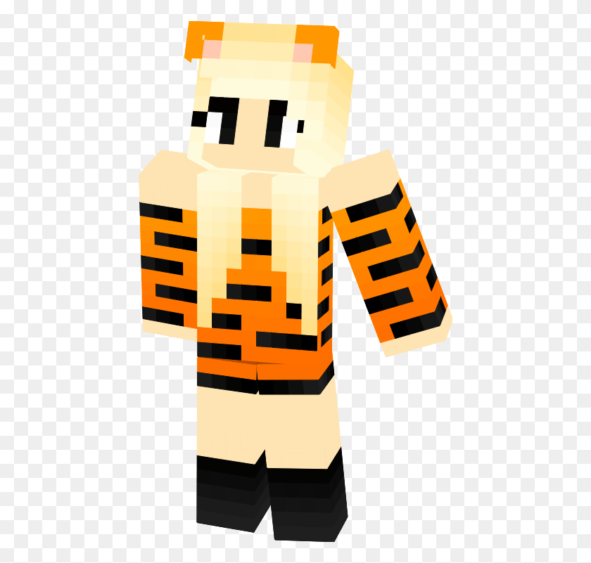 446x741 This Is A Cute Minecraft Skin Tiger Skin Minecraft Cute Minecraft Girls Skin, Clothing, Apparel, Cutlery HD PNG Download