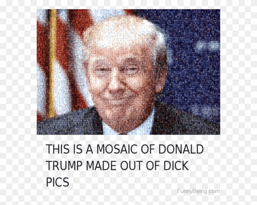 600x611 This Is A Mosaic Of Donald Trump Donald Trump Mosaic, Head, Face, Person HD PNG Download