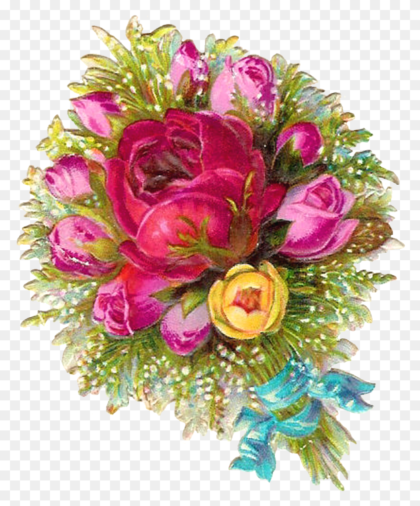 1065x1299 Esta Es Una Impresionante Rosa Digital De Un Hermoso Ramo De Flores, Diseño Floral, Patrón, Gráficos, Hd Png Descargar