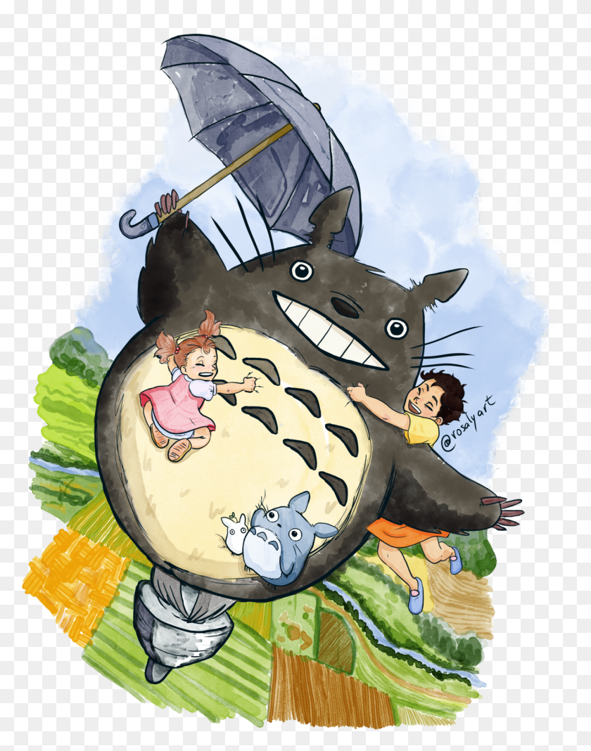1226x1585 This Is My Entry For A Totoro Contest I Would Really Cartoon, Helmet, Clothing, Apparel HD PNG Download