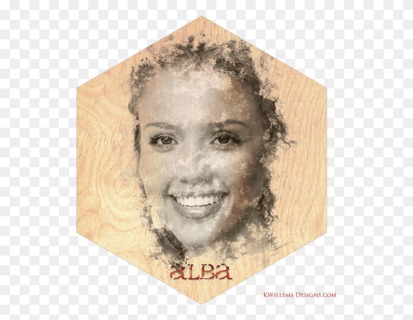 531x591 This Jessica Alba Premium Wood Art Print Is The Most Art, Head, Face, Person HD PNG Download