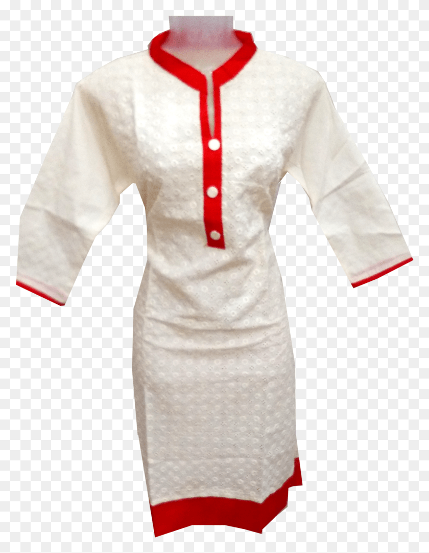 1145x1499 This Kurti Has Beautiful And Simple Chicken Embroidery Girl, Clothing, Apparel, Sleeve HD PNG Download