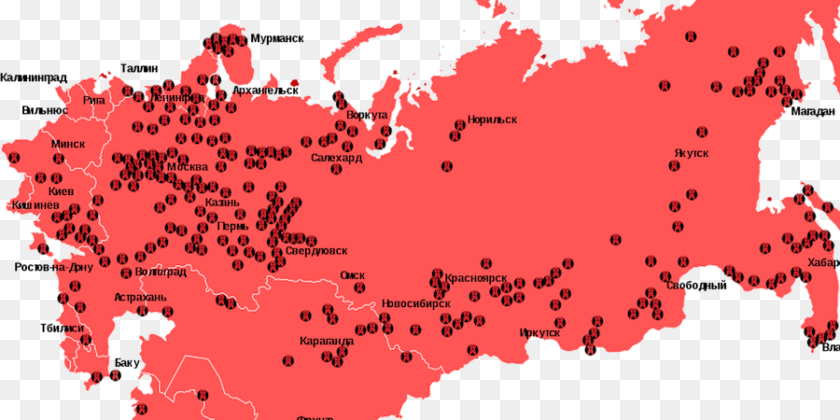840x420 This Map Shows The Soviet Union39s Network Of Gulag Gulag Camps, Chart, Plot, Atlas, Diagram Transparent PNG