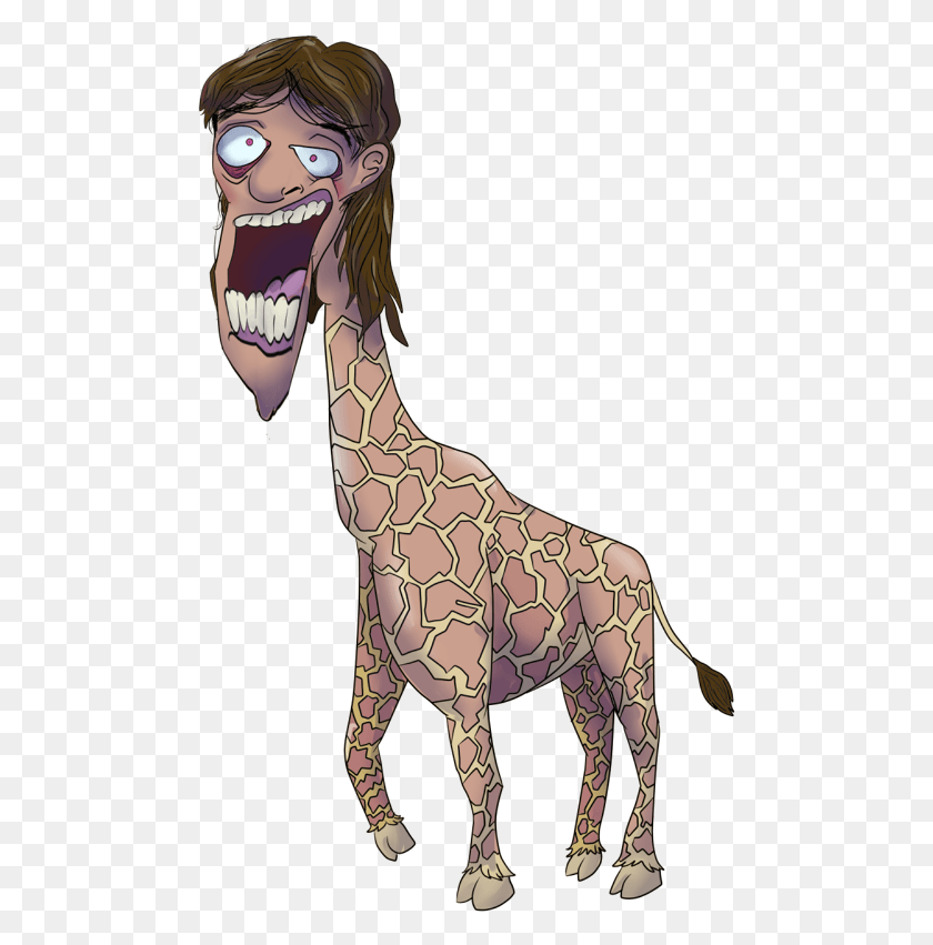 484x791 This Pained Giraffe Creature Cartoon, Animal, Person, Human HD PNG Download
