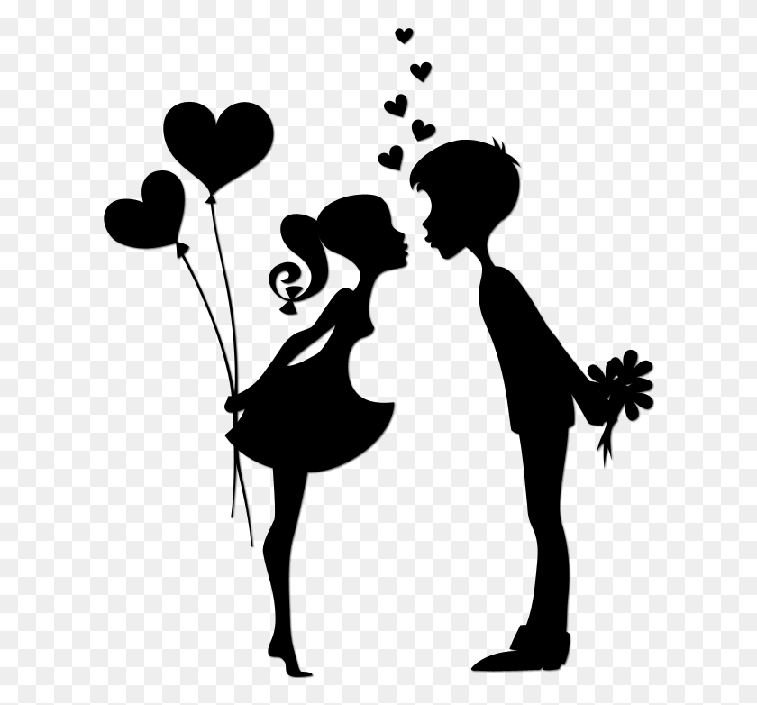612x722 This Pic Would Be A Cute Tattoo Silhouette Art Silhouette Kissing Couple Silhouette Vector, Gray, World Of Warcraft HD PNG Download
