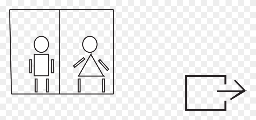 1600x687 This Pictogram Is The Bathroom Sign Women And Men, Logo, Symbol, Trademark HD PNG Download