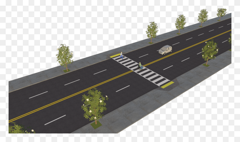 1135x638 This Rendering Shows A Four Lane Road With A Midblock, Tarmac, Asphalt, Wheel HD PNG Download