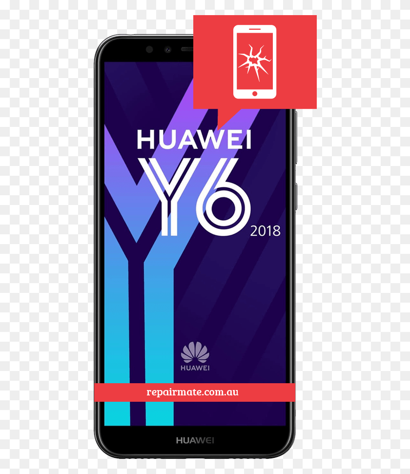 459x911 This Repair Apples For Huawei Y6 Device That Has Cracked Huawei Y6 2018, Phone, Electronics, Mobile Phone HD PNG Download