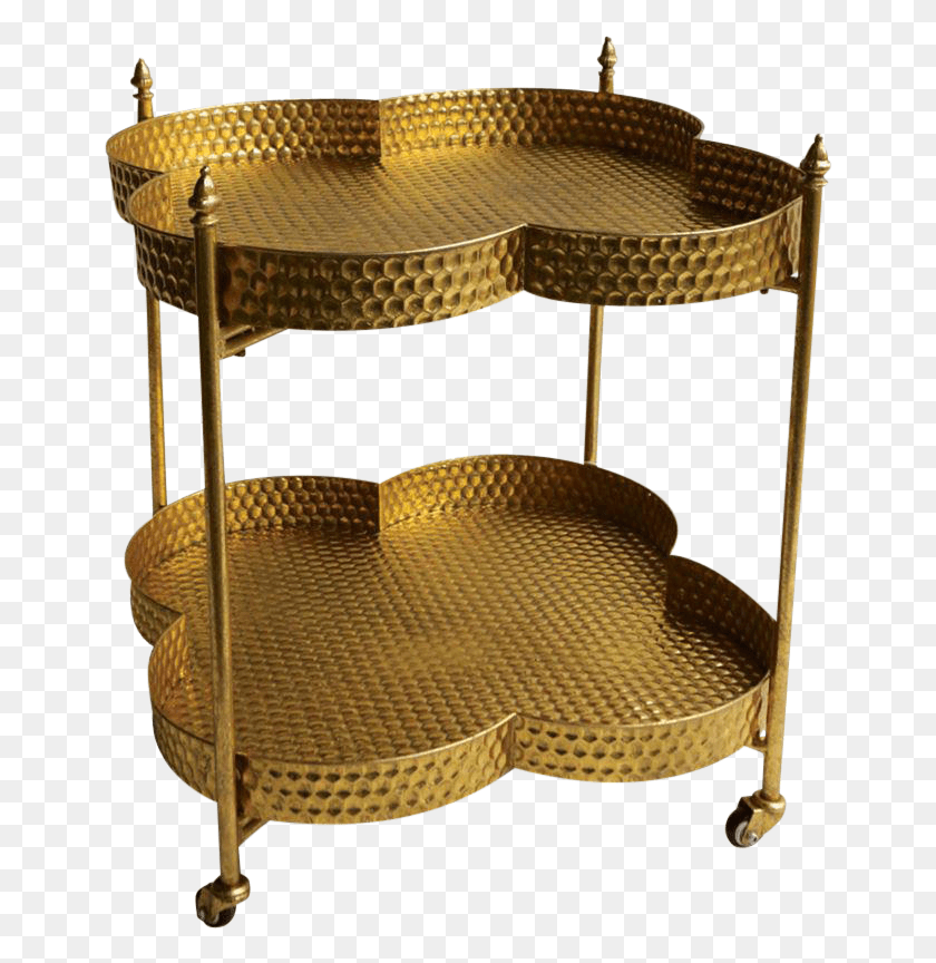 655x804 This Stylish Gold Metal Clover Shaped Bar Cart Will Coffee Table, Furniture, Chair, Shop HD PNG Download