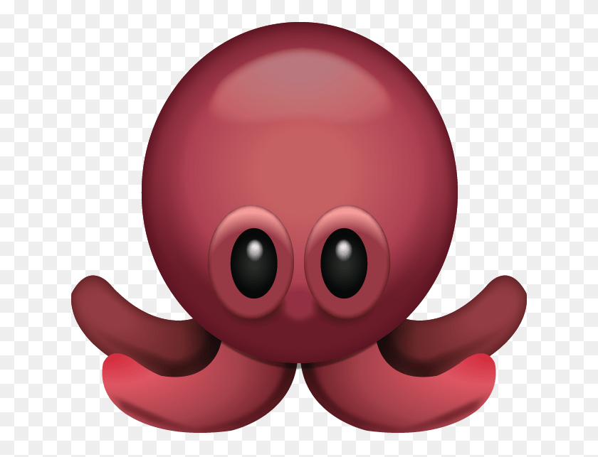 This Sweet Red Octopus Has Long Legs And Two Big Eyes Octopus Emoji, Food, Animal, Sea Life HD PNG Download