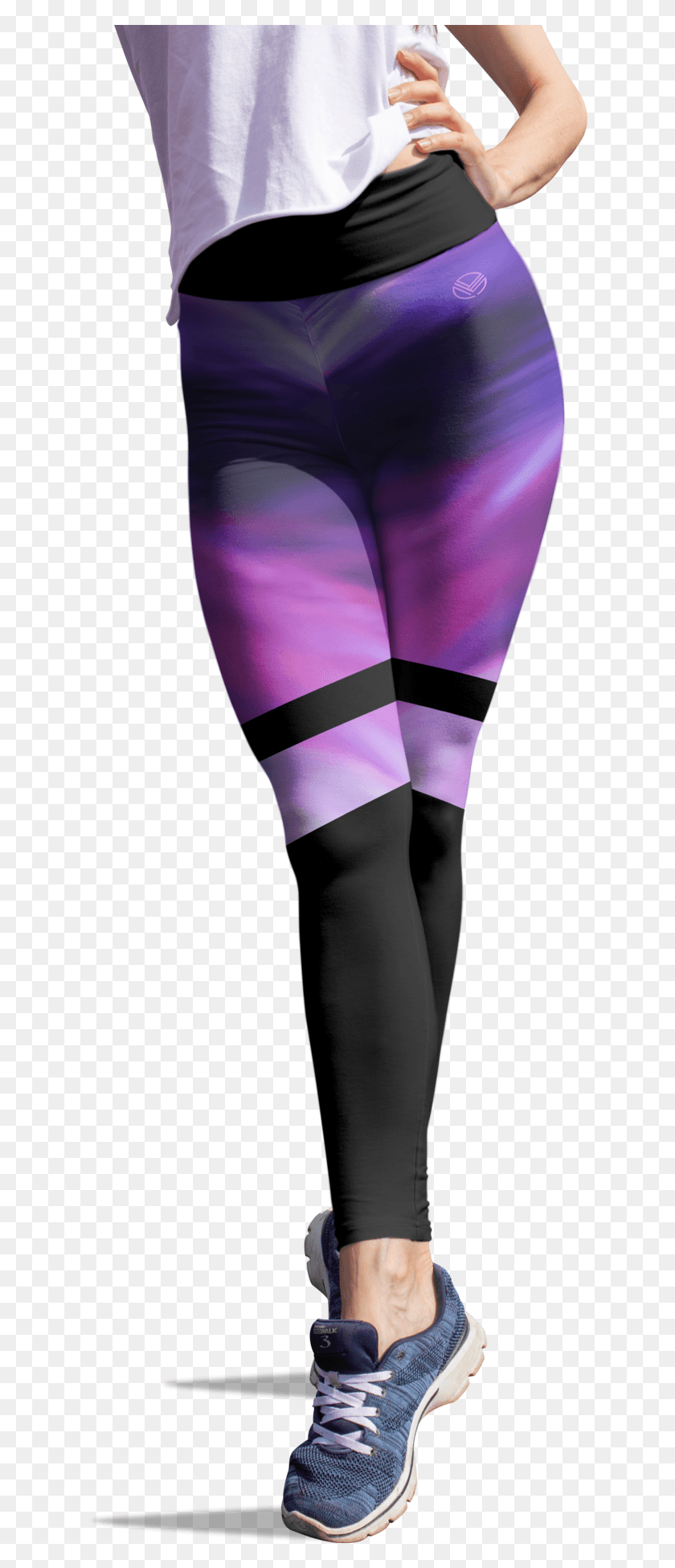 622x1890 This Vastitch Purple Feather High Waisted Leggings Leggings, Clothing, Apparel, Person HD PNG Download