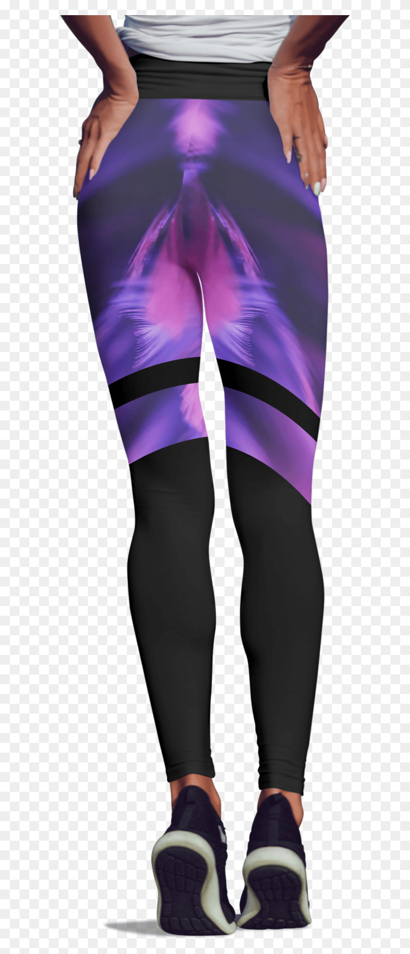 597x1892 This Vastitch Purple Feather High Waisted Leggings Tights, Clothing, Apparel, Person HD PNG Download