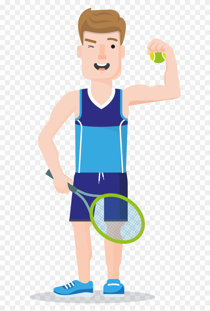 606x1182 This Vector Sport Character Set Comes For Free And Sport Cartoon Vector, Person, Human, Racket HD PNG Download