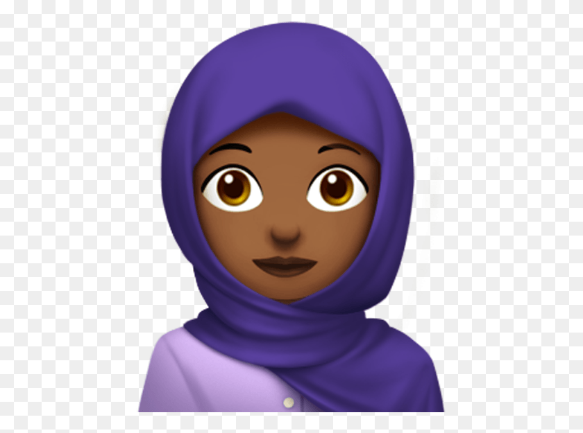 450x565 Esta Mujer Con Pañuelo En La Cabeza Apple Hijab Emoji, Cara, Persona, Humano Hd Png