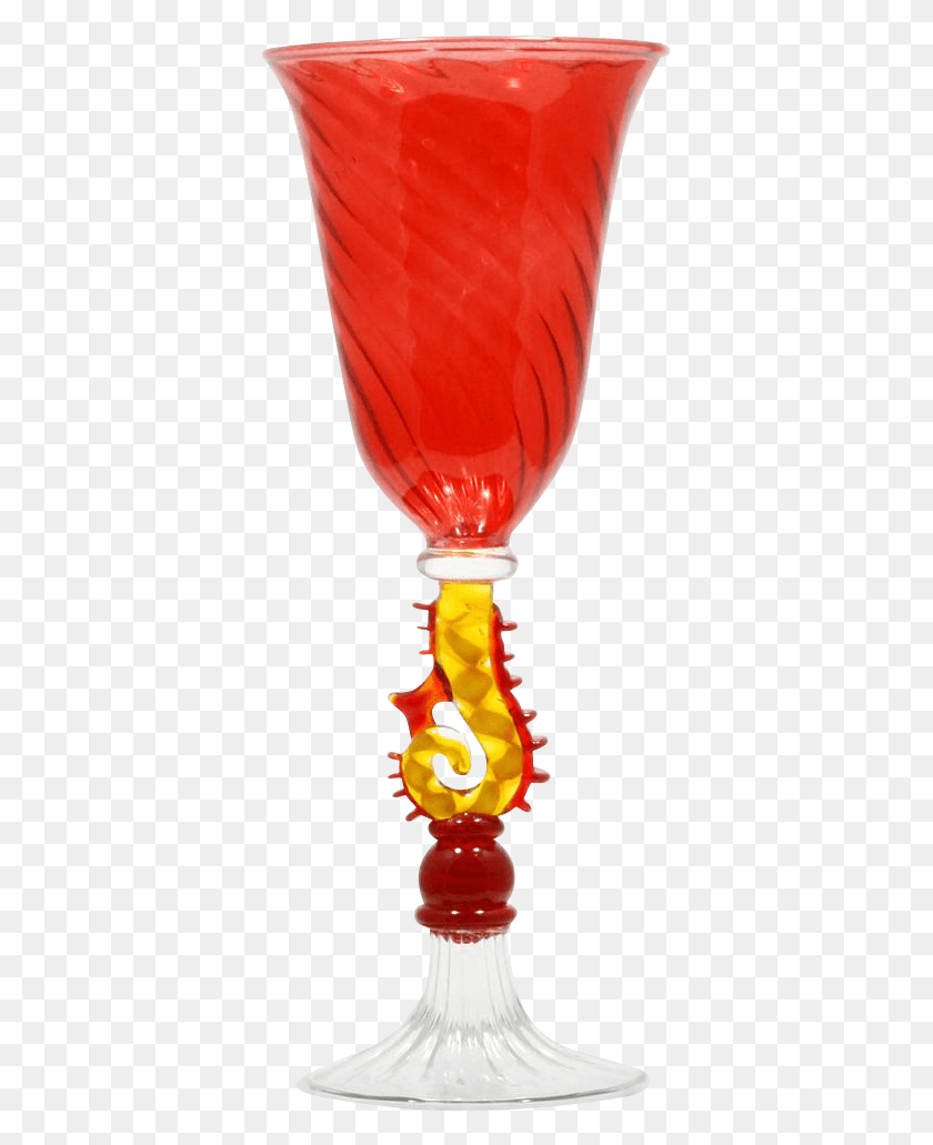 369x971 This Wonderful Piece Of Hand Made Art Glass Is A Ruby Champagne Stemware, Goblet, Lamp, Beverage HD PNG Download