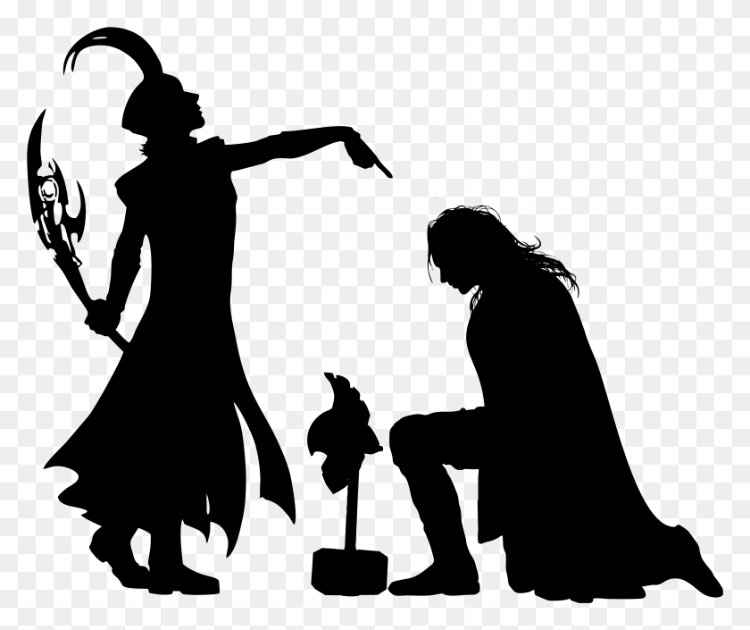 5071x4194 Thor Clipart Loki Loki And Thor Silhouette, Gray, World Of Warcraft HD PNG Download