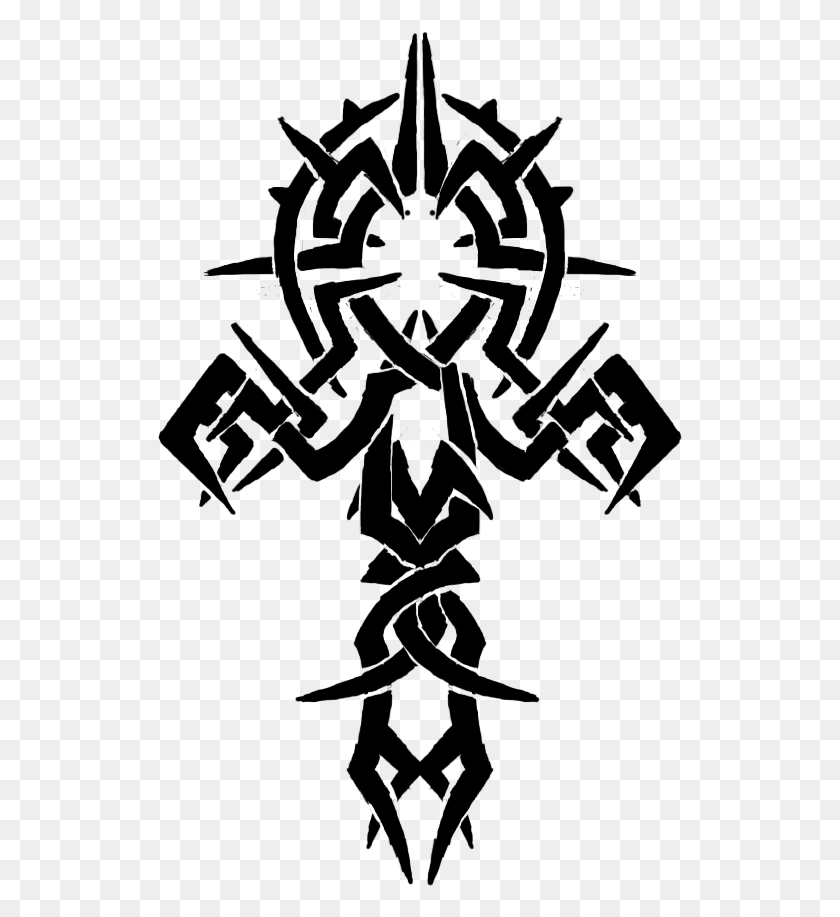 525x857 Thorns Clipart Tribal Ankh Tattoo, Gray, World Of Warcraft HD PNG Download