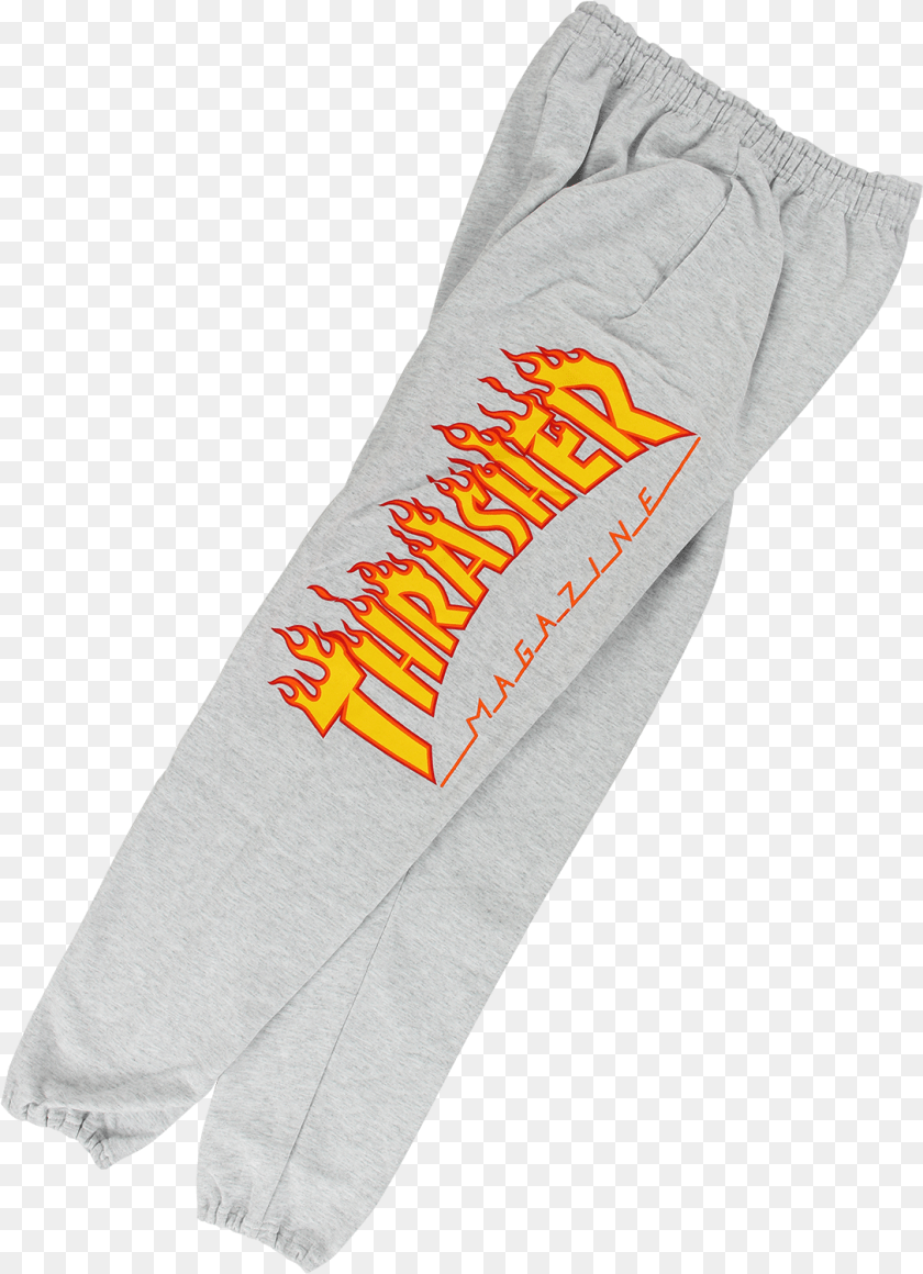 1087x1501 Thrasher Flame Sweatpants Grey Sock, Clothing, Knitwear, Sweater, Sweatshirt Clipart PNG