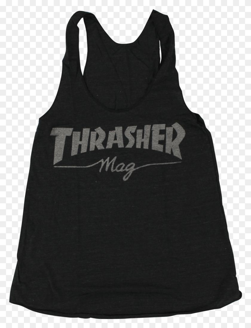 1128x1501 Descargar Png Thrasher Girls Mag Logo Racerback Tank L Blk Hthr Revista Thrasher Png