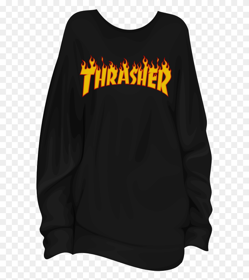 595x886 Thrasher Pieces Jailer Thrasher, Sleeve, Clothing, Apparel HD PNG Download