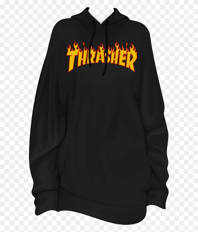 595x928 Thrasher Pieces Jailer Thrasher, Sleeve, Clothing, Apparel HD PNG Download
