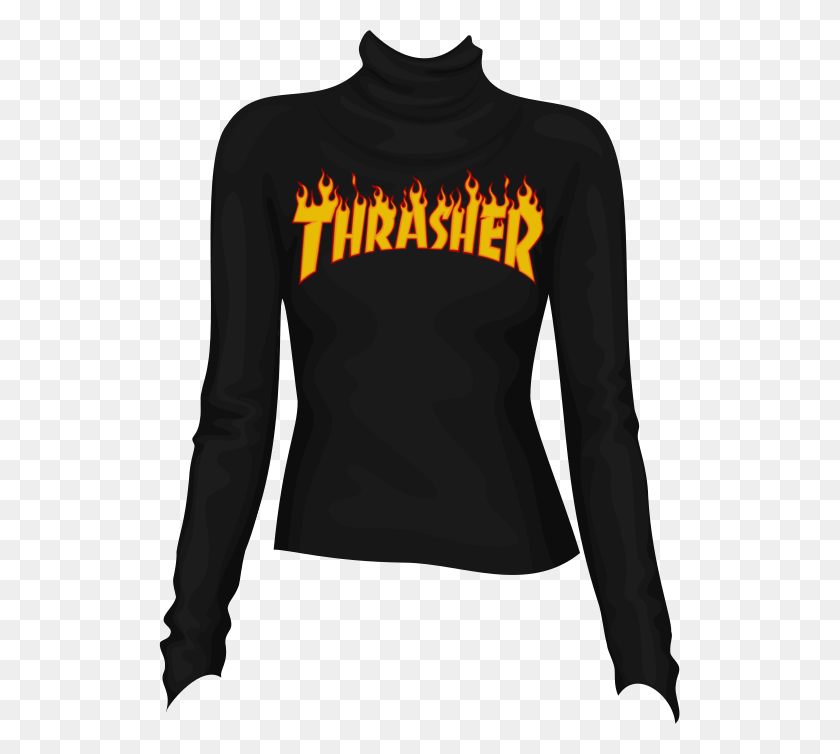 521x694 Thrasher Pieces Carcelero Thrasher Crop Top, Manga, Ropa, Vestimenta Hd Png