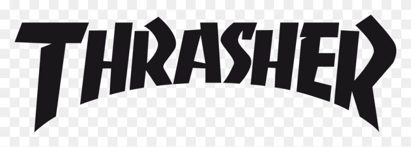 1000x309 Thrasher Thrasher Черно-Белый Логотип, Текст, Алфавит, Слово Hd Png Скачать