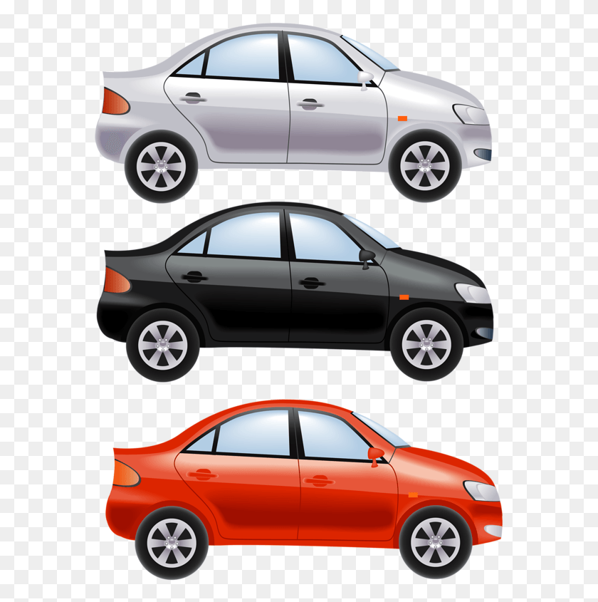 575x785 Three Cars Clipart, Sedan, Car, Vehicle HD PNG Download