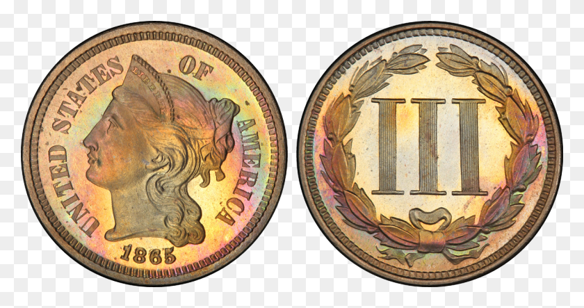1219x600 Three Cent Piece 1865 Pcgs Small Coin, Money, Nickel, Clock Tower HD PNG Download