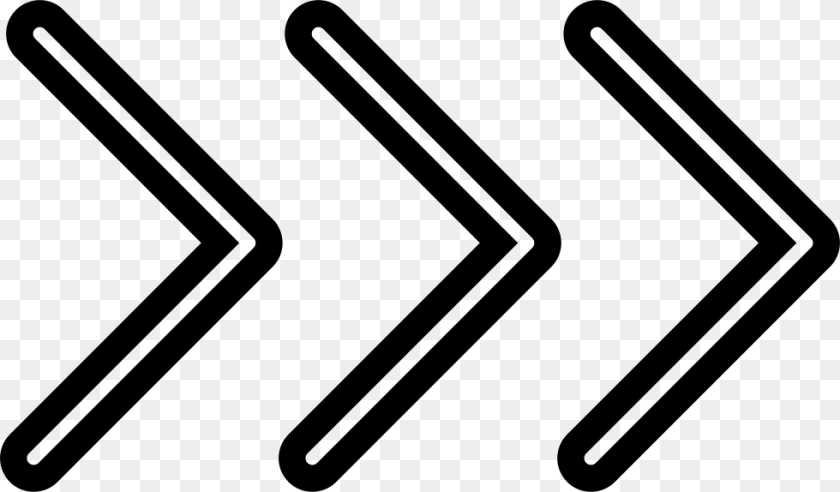 Three Chevron Arrows Pointing Right 3 Arrows Pointing Right, Cutlery, Fork, Symbol, Text Transparent PNG