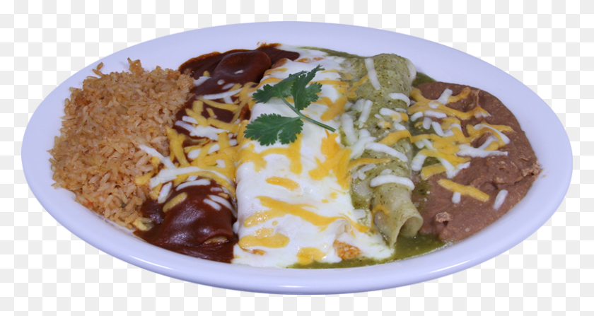 800x397 Three Chicken Enchiladas With Blanca Sauce On Top Japanese Curry, Burrito, Food, Dish HD PNG Download