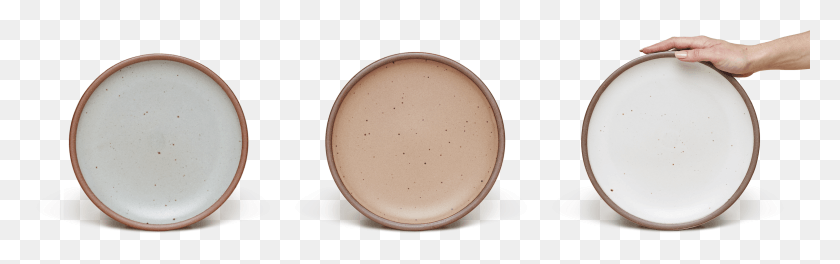 2966x779 Three East Fork Pottery Dinner Plates In The Core Colors Circle, Cosmetics, Face Makeup, Person HD PNG Download