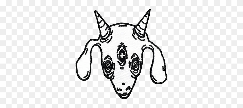 319x314 Three Eyed Goat Patch Sketch, Label, Text, Doodle HD PNG Download